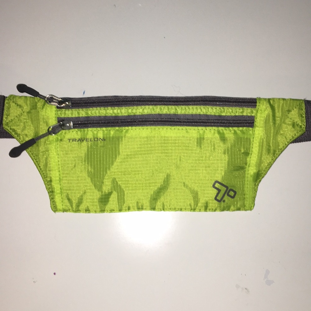 Travelon neon green fanny pack